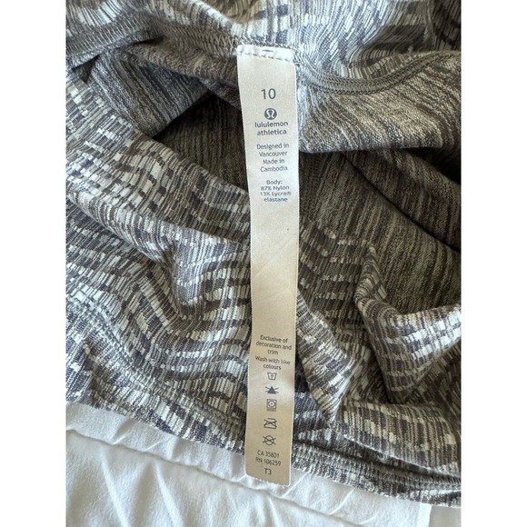 Lululemon Wunder Under Crop Sz 10 (Hi-Rise) 21" Luon Jacquard Battleship Silver - Picture 9 of 12
